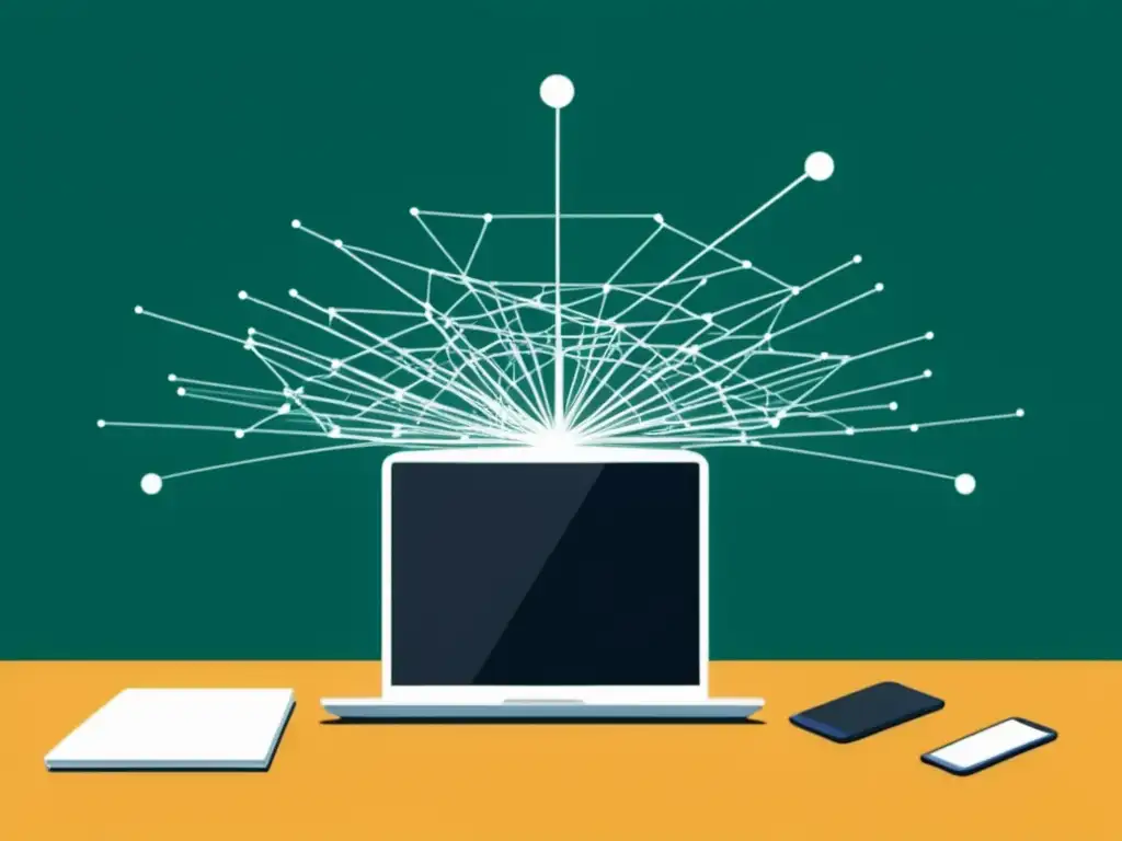 Beneficios de la fibra óptica en la educación digital: imagen moderna y minimalista de cables de fibra óptica conectando instituciones educativas