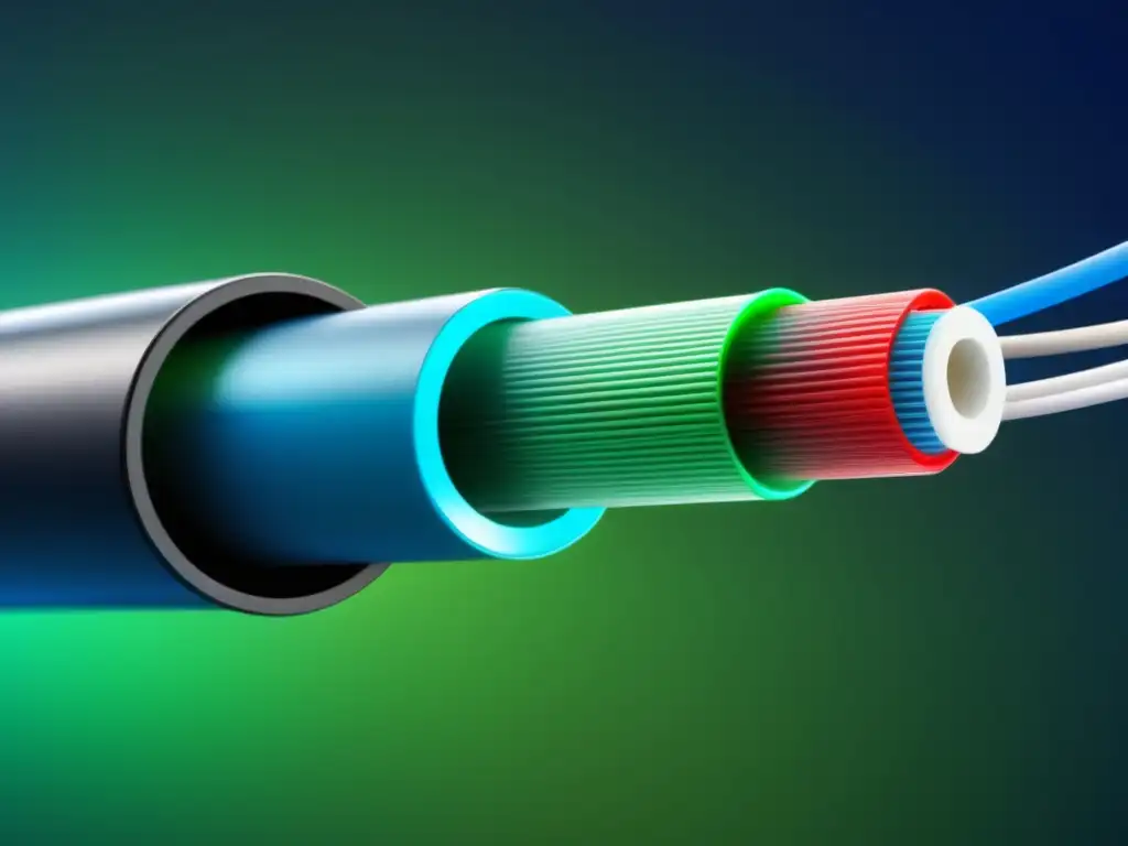 Beneficios de la fibra óptica en la comunicación global: Moderna imagen de cable de fibra óptica, elegante y eficiente