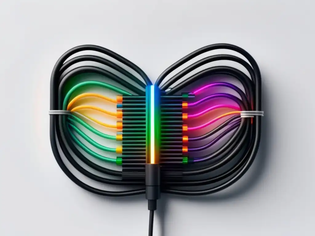 Beneficios de la fibra óptica en pruebas médicas - Dispositivo médico moderno con cables ópticos de colores vibrantes