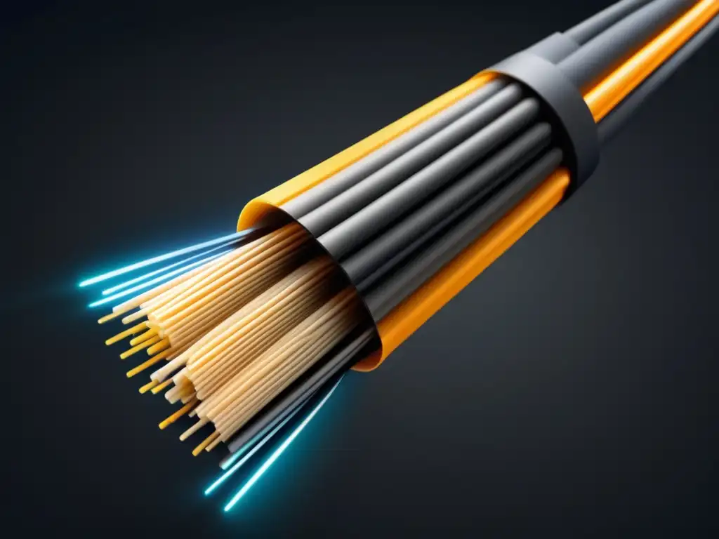 Beneficios de la fibra óptica: Diseño elegante y sofisticado de cable óptico, resaltando su tecnología y eficiencia