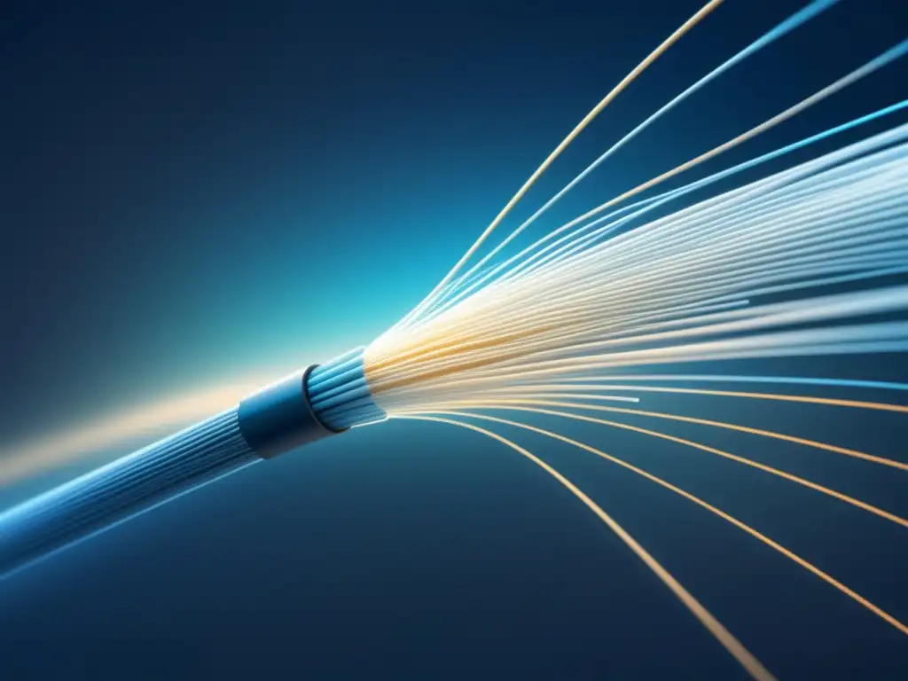 Representación minimalista de cable de fibra óptica, destacando la ciberseguridad en fibra óptica