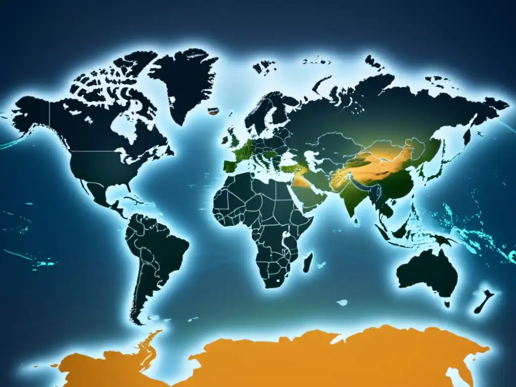 Diferencias regionales adopción fibra óptica: mapa mundial con América del Norte, América Latina y Europa destacadas