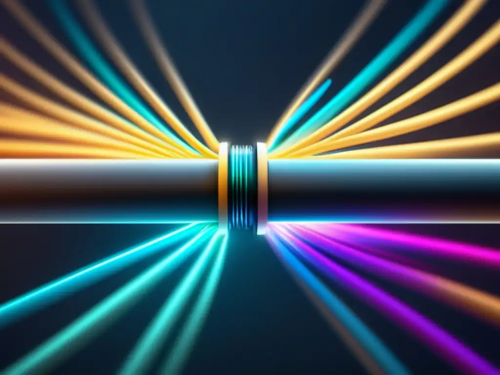 Impacto de la fibra óptica en imagen 8k de cable óptico moderno y vibrante