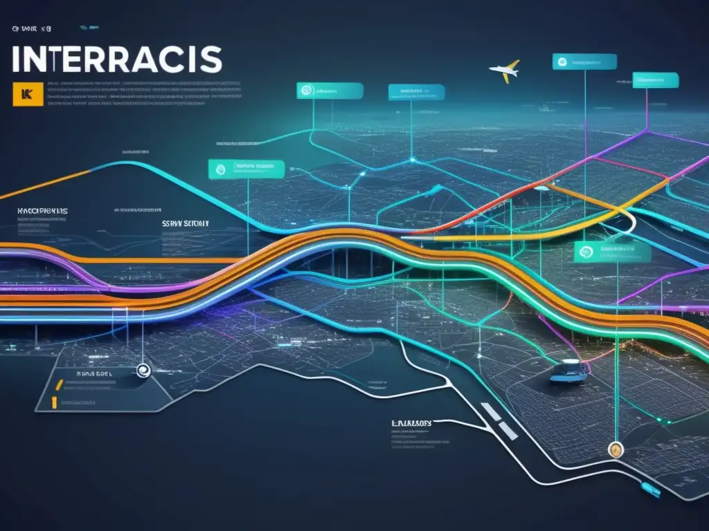 Mapa de rutas de transporte interconectadas con fibra óptica en la logística y transporte - Beneficios fibra óptica logística transporte