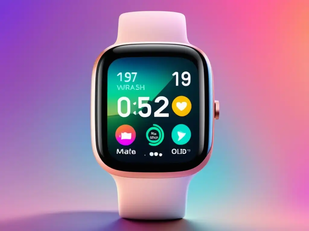 Smartwatch moderno con pantalla OLED vibrante y datos de salud/fitness