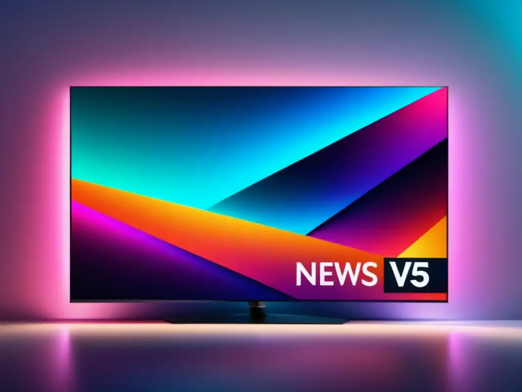 Beneficios de la fibra óptica en la transmisión de noticias: pantalla de televisión moderna con imagen 8K nítida y colores vibrantes