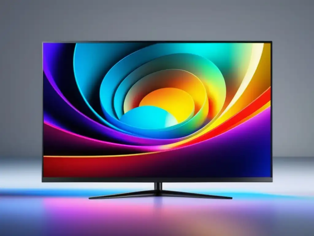 Televisor moderno con pantalla vibrante, sin marcos y colores vivos