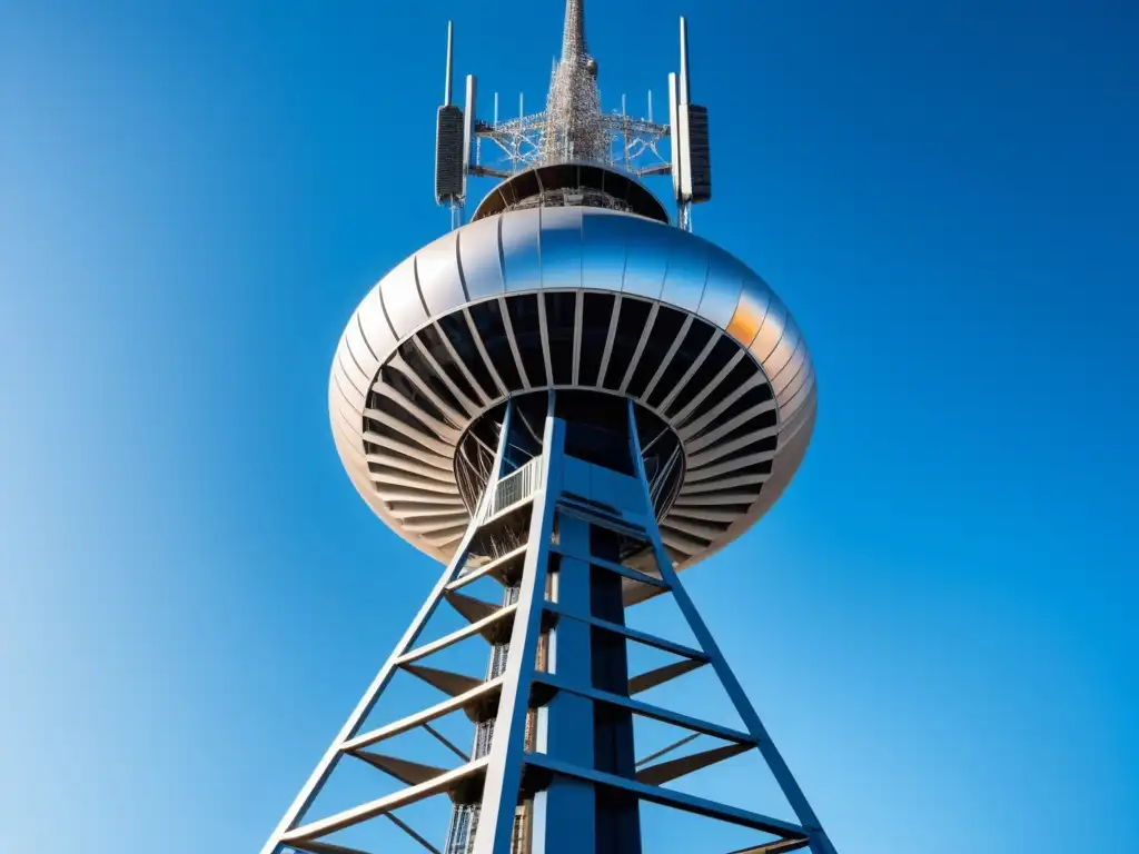 Imagen de torre de telecomunicaciones moderna, elegante y 8k