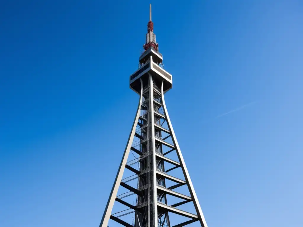 Torre de telecomunicaciones representando ventajas y desventajas de la fibra óptica en redes de telefonía